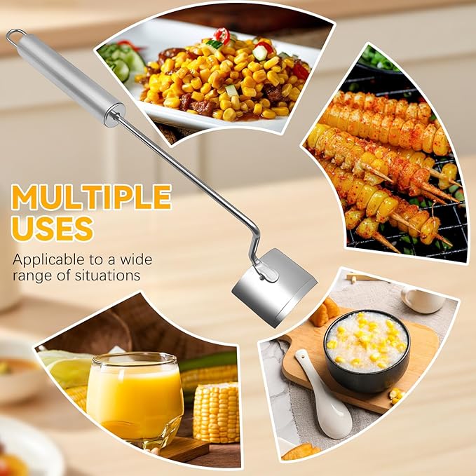 Corn Peeler,Stainless Steel Corn Stripping Tool,Corn Peeler for Corn on the Cob, Easy to Clean,Corn Cutter,Corn Cob Peeler as Gift for Women (2PCS)