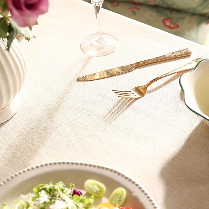 patdrea Designer Green Long Tablecloth for Rectangle Table,Vintage Linen Floral Leaves Pattern Table Cloth,Cover Decor for Kitchen Dining Christmas,Tea Party,Thanksgiving,63"x94"-Cecilia D