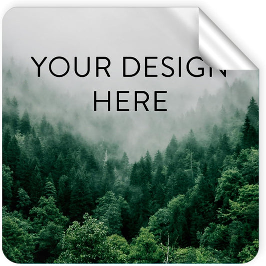 100 Custom Vinyl Stickers - Upload Your own Image, Text, Design, Logo - Personalized Logo Labels for Handmade, Packaging, Bottle, Jars, Candle, Brand Stickers (Foggy Valley, 6x6 Square)
