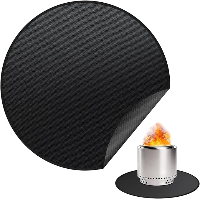 39" Fire Pit Mat for Solo Stove Bonfire, Round Fireproof Under Grill Mats for Outdoor Grill, Portable Camping Stove Mat for Solo Stove Accessories
