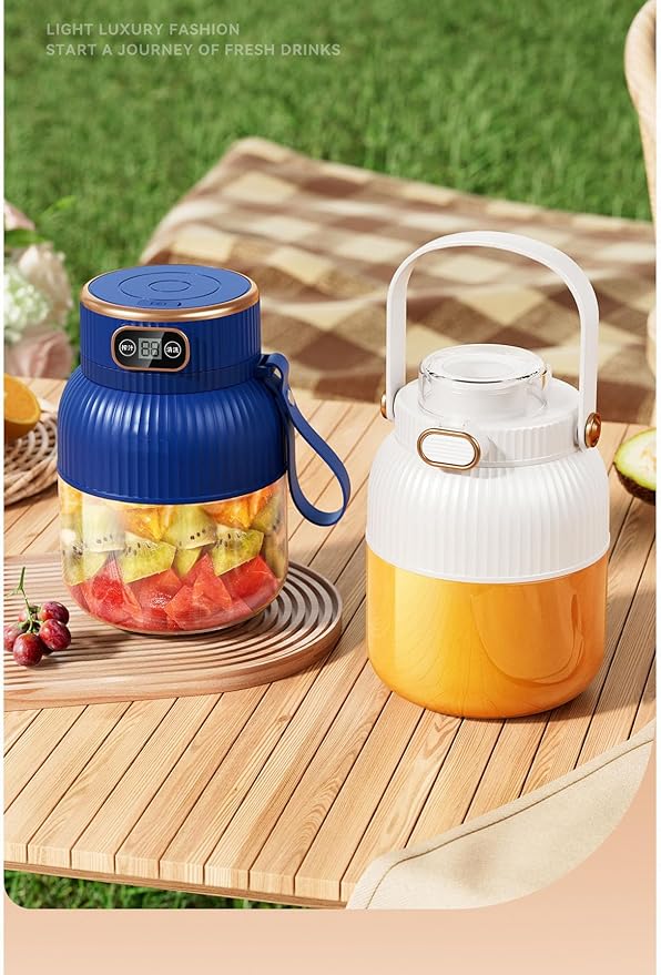 Portable Blender,Portable Blender for Shakes and Smoothies, Personal Size High Speed Blender,21oz USB C Rechargeable Blender for Travel/Picnic/Office/Gym/Sport (BLUE WITH CUP LID)