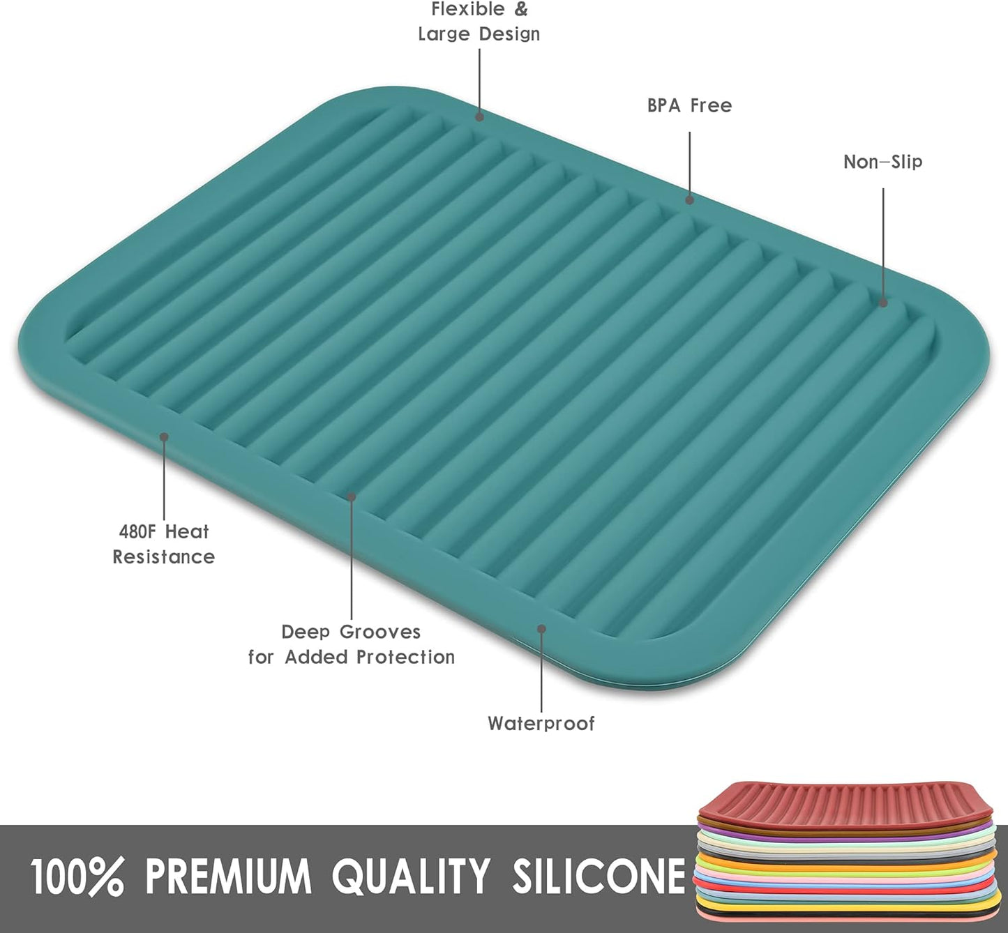 Smithcraft Silicone Trivets Mats for Hot Dishes and Hot Pots, Hot Pads for Countertops, Tables Pot Holders Spoon Rest Small Drying Mats Set of 2 Color Purple