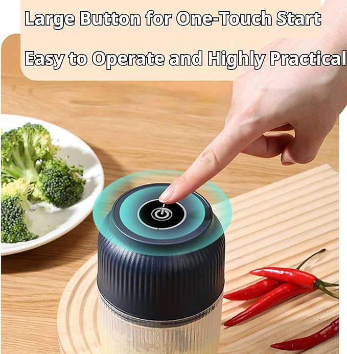 2026 Upgraded Electric Garlic Chopper, Mini Portable Veggie Cutter, USB Rechargeable, 350ML Portable Cordless Mini Food Processor for Nuts Chili Onion Minced Meat and Spices (2PCS-B)