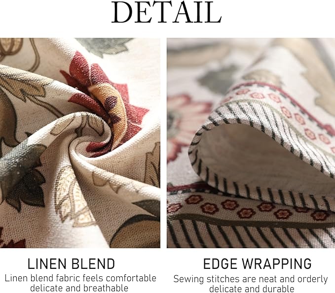 ISAENNE Designer Provence Floral Extra Long Tablecloth Rectangle,Linen Colorful Washable Indoor Table Cloth,Durable Decor Tablecloths for Dining Thanksgiving Kitchen Christmas,67"*118"-Ratina