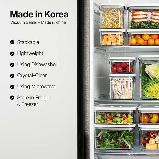 VAKUEN Premium Airtight Food Storage Containers, 2PC-SET(0.53qt), Smart One-Click Seal Lid, Patented Double Silicone Lining, 100% Leak Proof, BPA-FREE, Dishwasher, Freezer & Microwave Safe