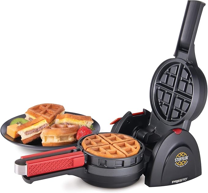 Presto 03512 Stuffler Stuffed Waffle Maker,Belgian,Large,Black,(Pack of 2)