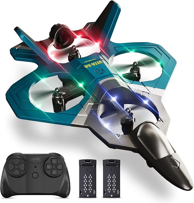 4DRC Foam RC Plane for Adults Kids, Remote Control Airplane Toys for Boys Kids Adults Beginners, RC Planes Fighter Jet Helicopter Drones for Kids Adults, 360° Flip Easy to Fly