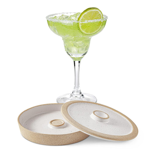 Ceramic Margarita Salt Rimmer with Lid - Cinco de Mayo Margarita Glass Rimmer - Home Bar Accessories for Tajin and Sugar - Rimmers for Drinks - Bartender Kit Tools - Professional Bar Decor