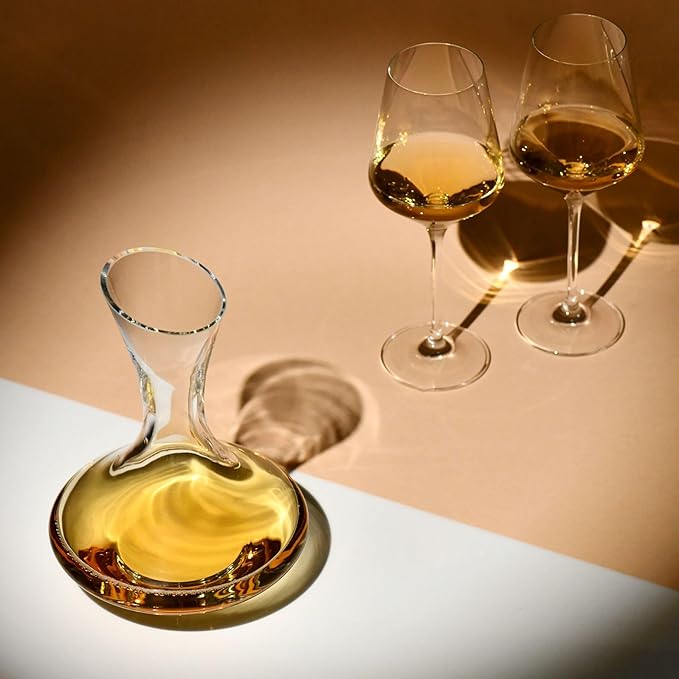 Krosno Handmade Decanter Wine Carafe, 25,4 oz, Ideal Gift for a Special Occasion, Wine Aerator, Crystalline glass, Lead-free, Handwash Only, Made in Europe