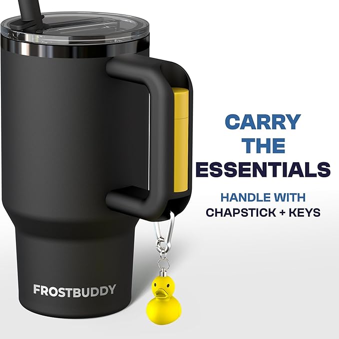 Frost Buddy Thicc Buddy - 16 oz Stainless Steel Vacuum Insulated Tumbler with Lid and Straw for Water - Travel Mug Cupholder Friendly - Gifts for Women Men Him Her (Red)
