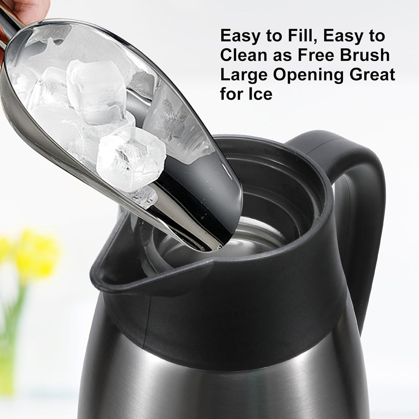 ThermoCafe 70 Oz Double Walled Vacuum Insulated Stainless Steel Carafe - Keeps Coffee & Water Hot for 12 Hours