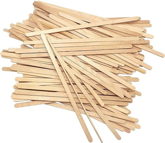 Coffee Stirrers Disposable Wooden Coffee Stir Sticks - Round-End Birchwood 5.5 Inches Large Wooden Stir Sticks - Pack of 500 Wood Stir Sticks, Coffee Sticks, Stirrers