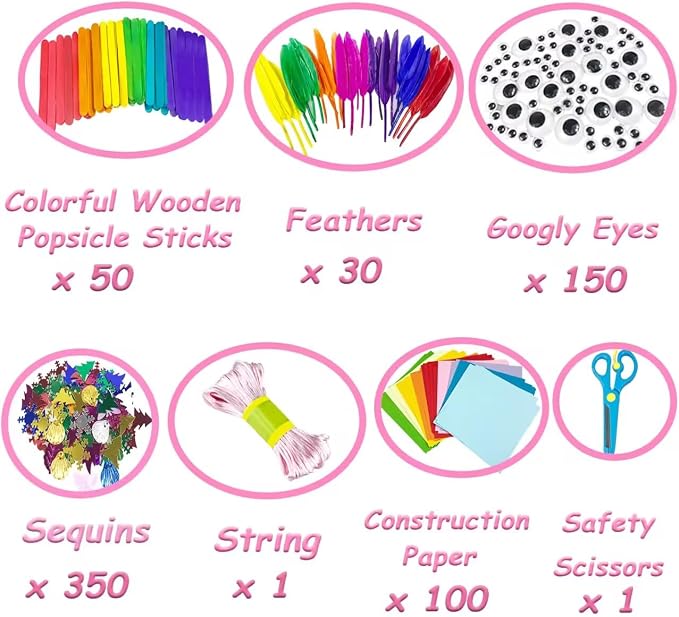 3000Pcs Arts and Crafts Supplies for Kids Crafts for Girls 8-12 Craft Kit with Pipe Cleaners Beads Crafts for Kids DIY School Supplies Set Crafting Box for Girls Boys Age 4-6, 6-8, 8-12 years Gifts