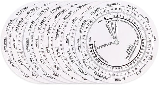 8Pcs Pregnancy Wheel Badge Card, Pregnancy Wheel Due Date Calculator for Doctors Midwives Nurses Pregnant Patients