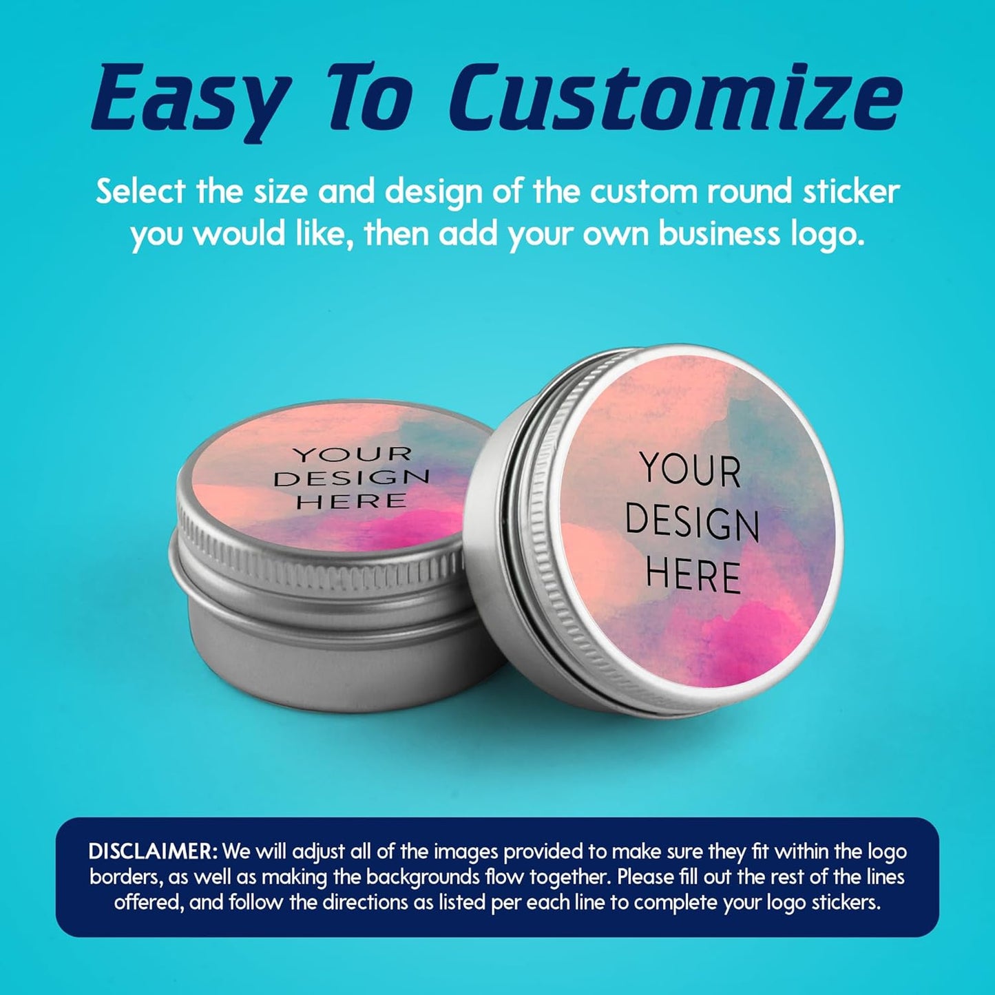100 Custom Vinyl Stickers - Upload Your own Image, Text, Design, Logo - Personalized Logo Labels for Handmade, Packaging, Bottle, Jars, Candle, Brand Stickers (Rose, 5x5)