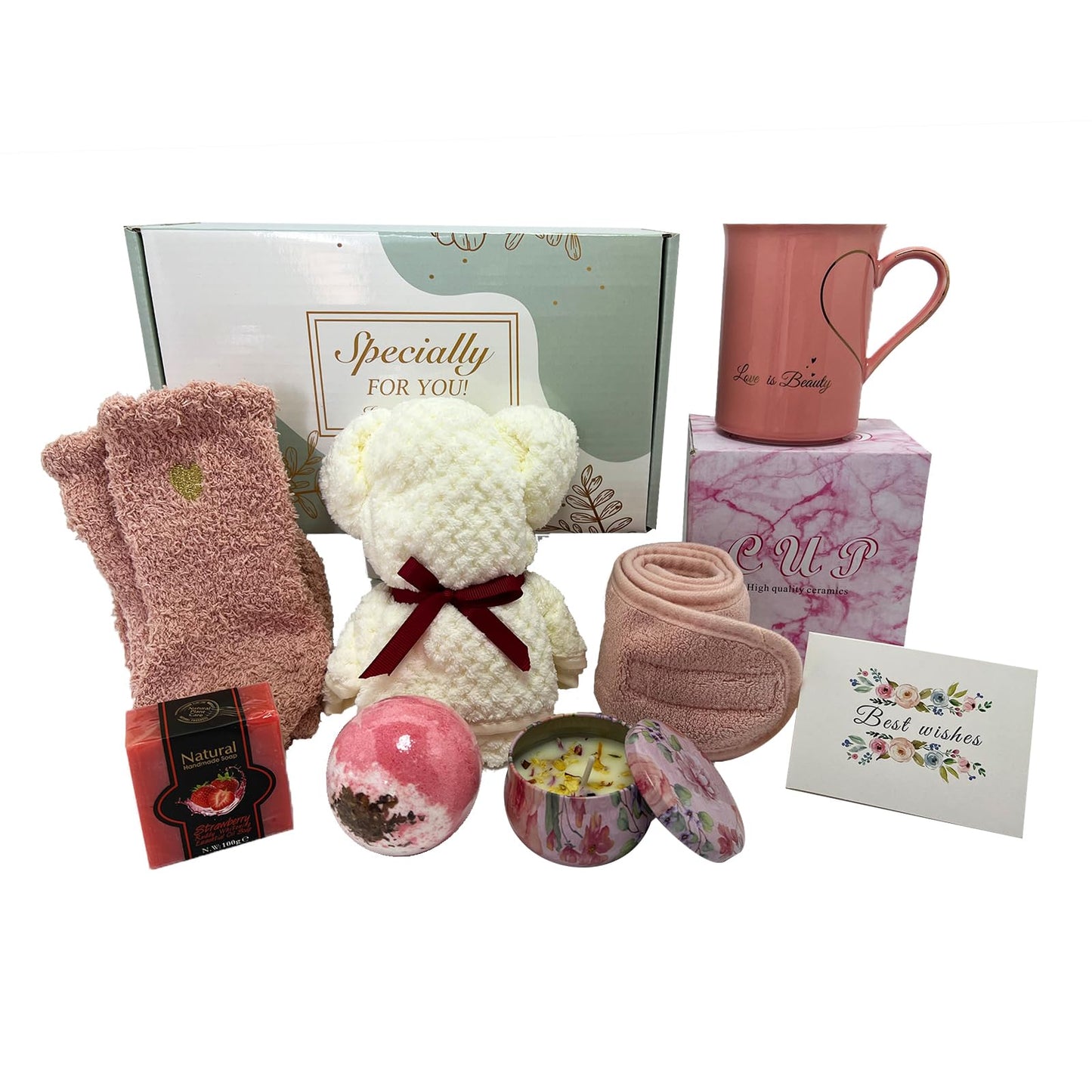 BEECO GIF2U Spa Gift Baskets for Women, Luxury Self Care Relaxation Birthday Gifts for Women, Get Well Soon Gifts for Friend, Scented Bath Gift Box for Christmas,Thanksgiving,Valentine's Day