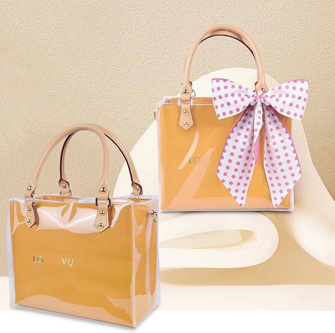 tusoo Clear TPU DIY Tote Bag Handbag Making Kit Handmade Gift Bags for Women, Handbag Tool Set Birthday Holiday Bag Making Kit (Clear-C)