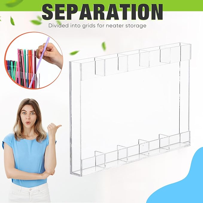 Qinyoung Acrylic Straw Holder for Cabinet Door with Double Sided Adhesive Tape Reusable Straw Organizer Tumbler Storage Kitchen Accessories Container for Counter Cupboard(Classic,Large,Transparent)