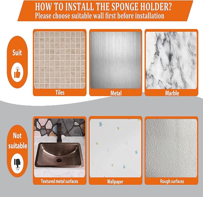Sponge Holder Smiley Face,Sink Caddy,Kitchen Organizer with 2 Suction Cups/1 Adhesive Strips,Designed for Sponge,Soap,Dish Brush,Scrubber - White