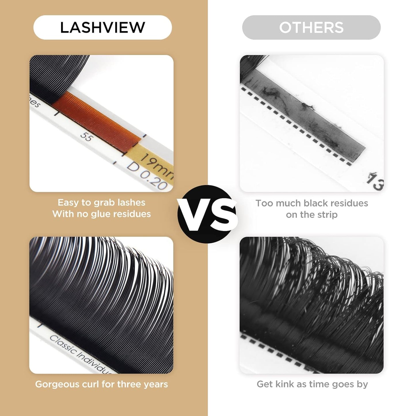 LASHVIEW Eyelash Extensions,Individual Lashes, Premium Single &Classic Lashes,0.18 Thickness D Curl 8-15mm Mixed Tray,Natural Semi Permanent Eyelashes,Soft Application-Friendly,Mink Lashes