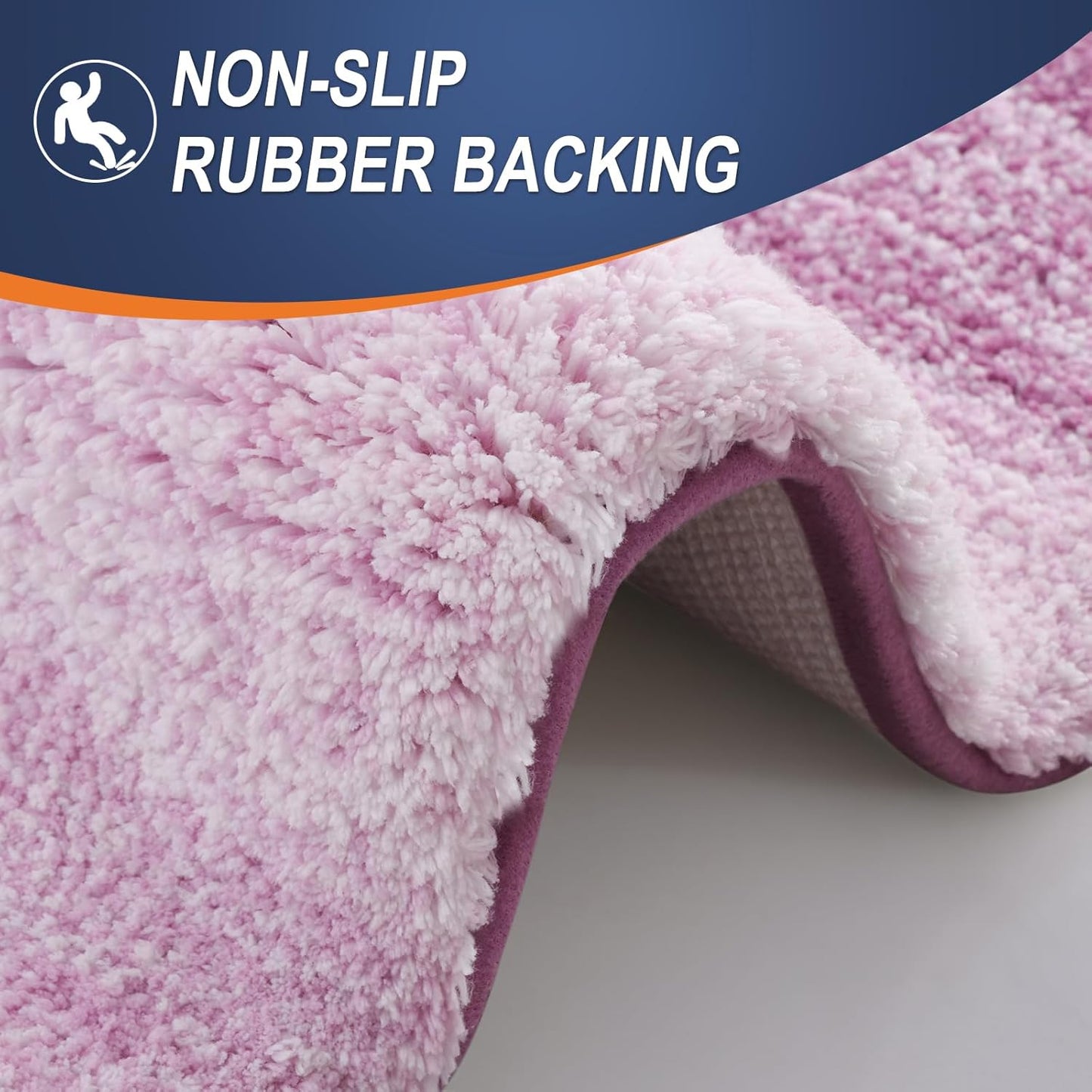 OLANLY Bathroom Runner Rugs 44x24, Extra Soft Absorbent Microfiber Bath Rugs, Rubber Backing, Quick Dry, Washable Bath Mats for Bathroom Floor, Tub and Shower, Home Decor Accessories, Pinkish-Purple