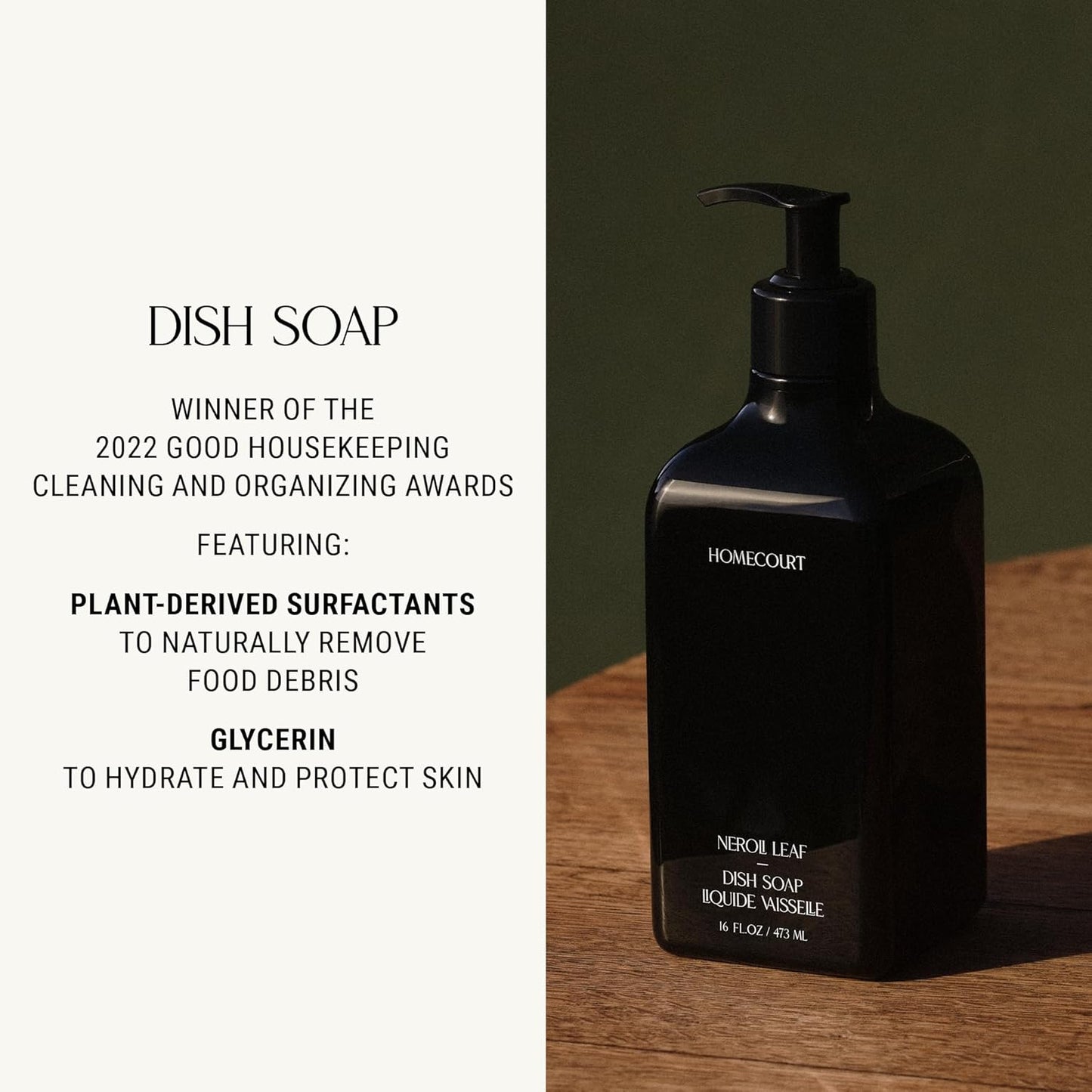 Homecourt Dish Soap, Dishwashing Liquid with Clean Ingredients, Non-Toxic & Skin-Safe, Safe for People & Pets, Cipres Mint, 16 fl oz