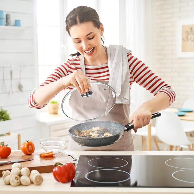 8 Inch Pan Lid, 8'' Frying Pan Lid, Tempered Glass Cast Iron Lids for Skillets, Fry Pan, Wok Pot (8 inch)
