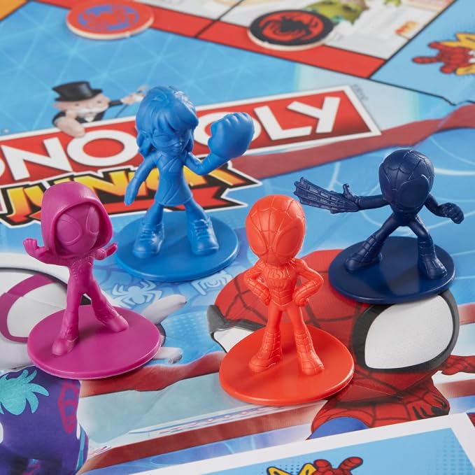 Monopoly Junior: Marvel Spidey and His Amazing Friends Edition Board Game for Kids Ages 5+, with Artwork from The Animated Series, Kids Board Games (Amazon Exclusive)