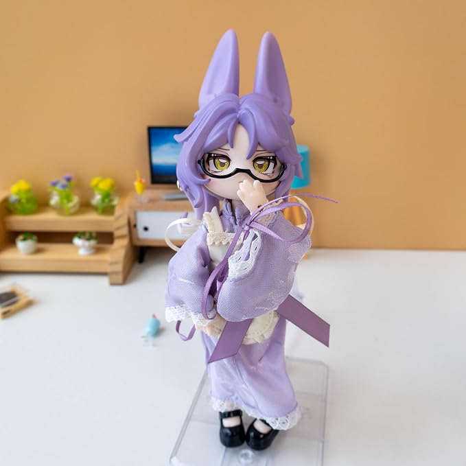 CALEMBOU BJD Blind Box, Jumping Moon Time Rabbits Series 16cm Ball Jointed Doll, Cute Dress Up Doll with Joints, Collection Action Figure Toys, Gift for Girls Boys (Jumping Moon Time-1pc)