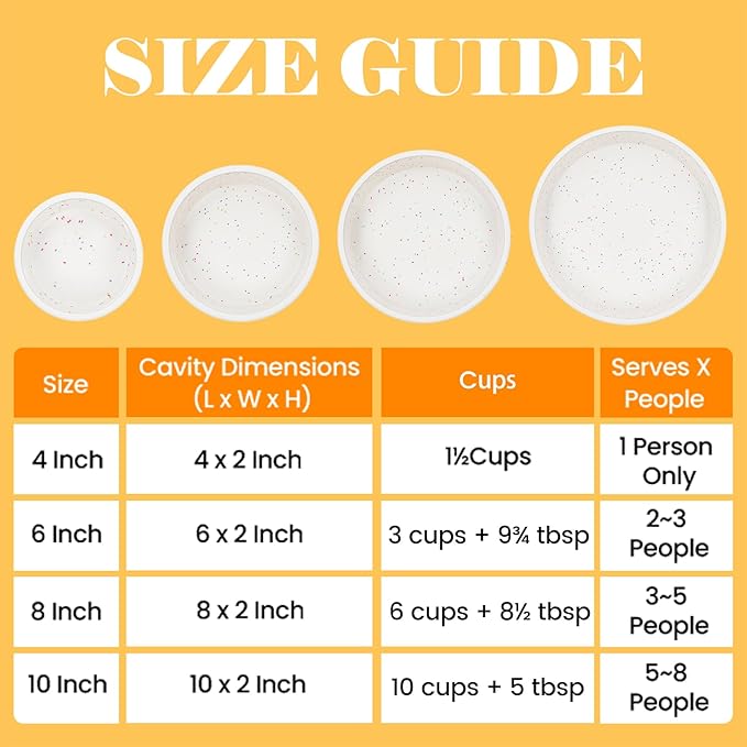 Vinino 6 Inch Silicone Round Cake Pan with Metal Reinforced Frame Set of 3, Nonstick Silicone Springform Pan for Baking Suitable for Making Layers, Cheese & Chocolate Cakes