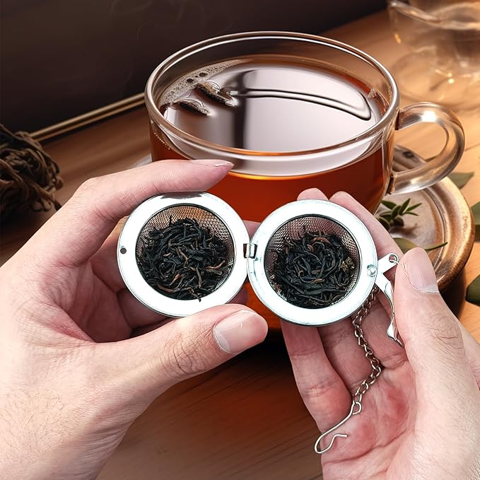 Stainless Steel Mesh Tea Infuser, 2.1 inch Tea Ball with Honey Bee Pendant Tea Strainer Tea Diffuser Tea Steeper for Filtering Tea,Tea Infusers for Loose Tea (Bee, 2PC)