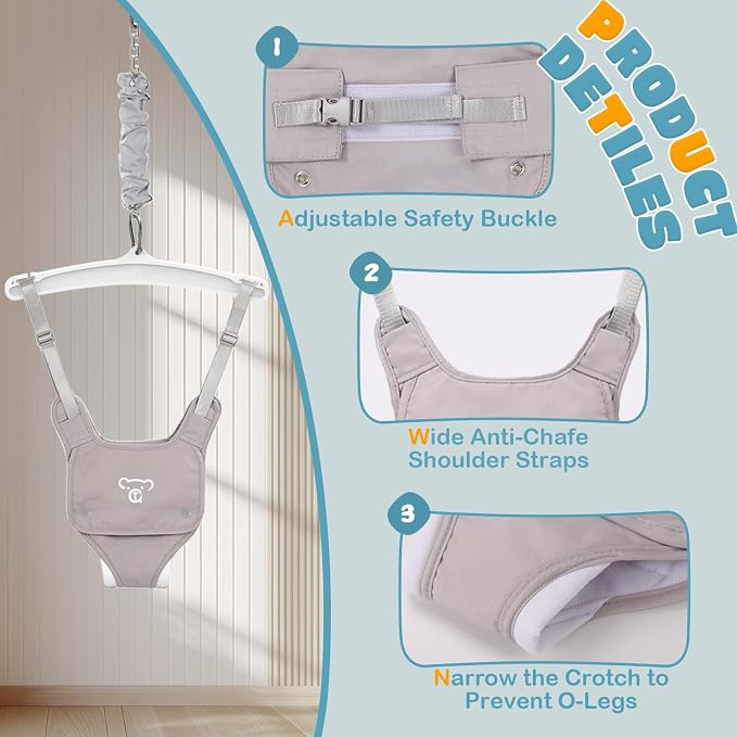Baby Jumper with Stand, Baby Jumpers and Bouncers, Baby Exerciser Suitable for 6-24 Months, Easy to Assemble & Store Jumper for Baby