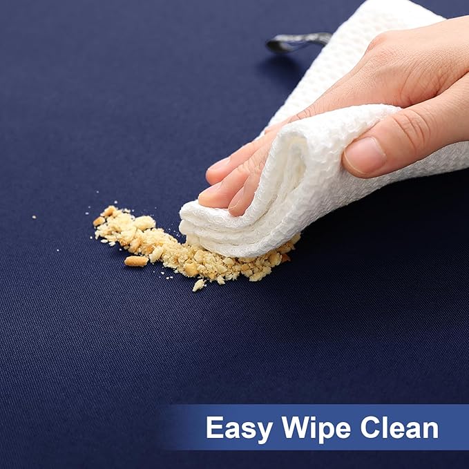 homing Rectangle Table Cloth Cover, Waterproof Polyester Elastic Fitted Tablecloth, Fits for 4 Foot Folding Tables, Washable Table Protector for Picnic, Camping, Outdoor (Navy Blue, 24" x 48")