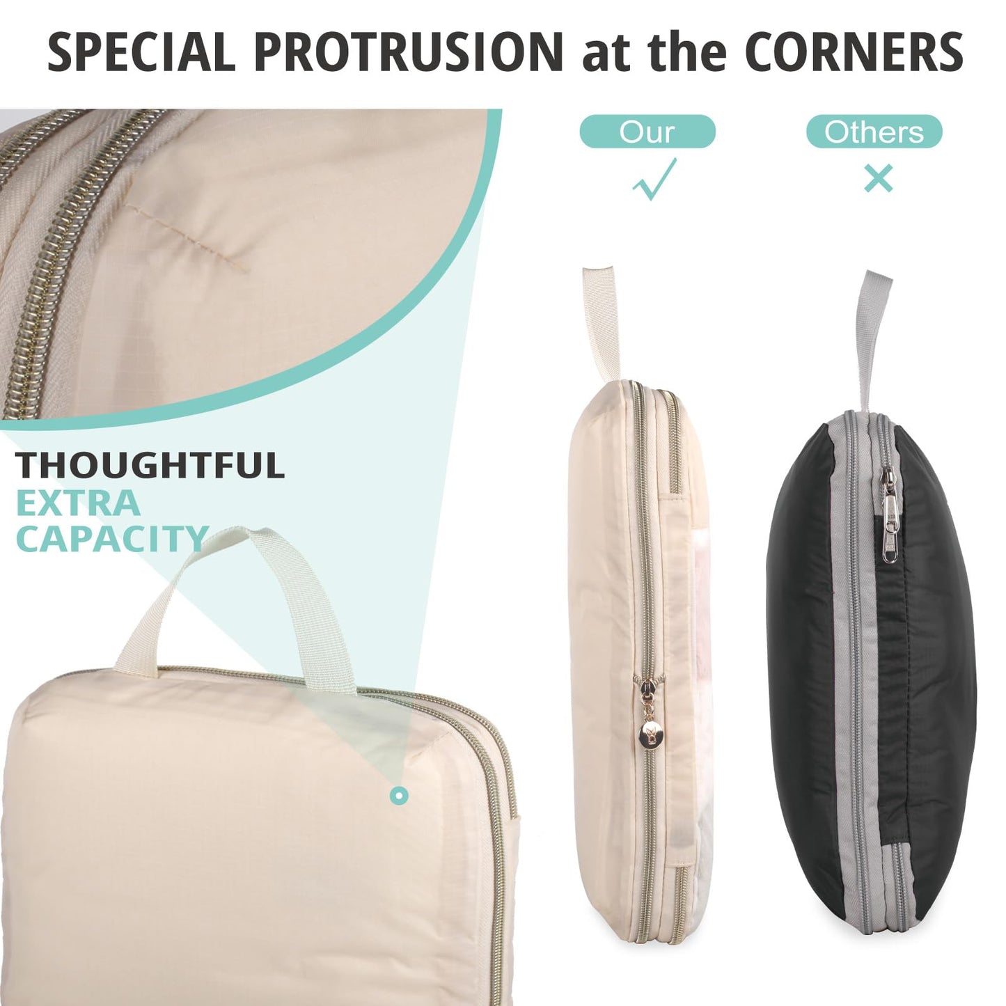 Expandable Compression Packing Cubes for Suitcases,6 Set Lightweight Compressible Travel Packing Organizer for Carry on Suitcase,Organizer Bags Set as Travel Essentials for Women