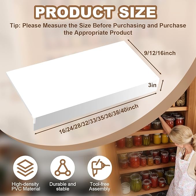 5 Pcs Wire Rack Covers 38x12x3 inch PVC Pantry Shelf Cover 0.31 inch Thick Removable Closet Wire Rack Shelf Covers,Decoration Kitchen Bathroom Office Shelving (Light Luxury White,38x12x3 inch)