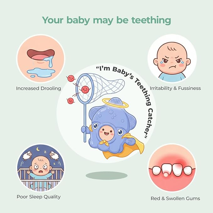 Momcozy Baby Teething Toys, Food Grade Silicone Baby Teether，Teething Mitten for Babies 0–6 Months，Teethers for Babies 6–12 Months，Anti Drop Wrist Teether with Multiple Chew Points， Pink