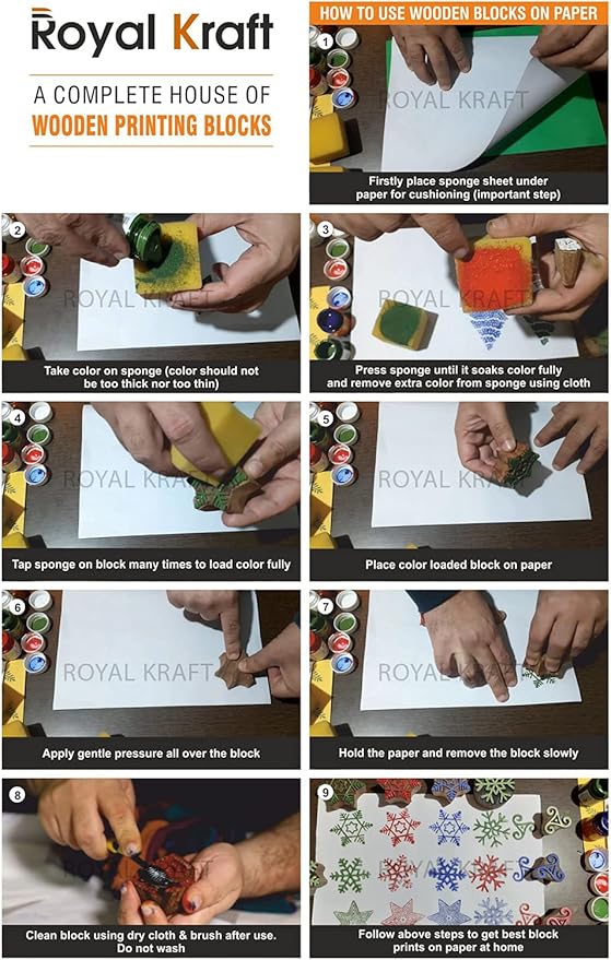Royal Kraft Alphabet Wooden Block Printing Stamps (Set of 26) Bulk01_25H