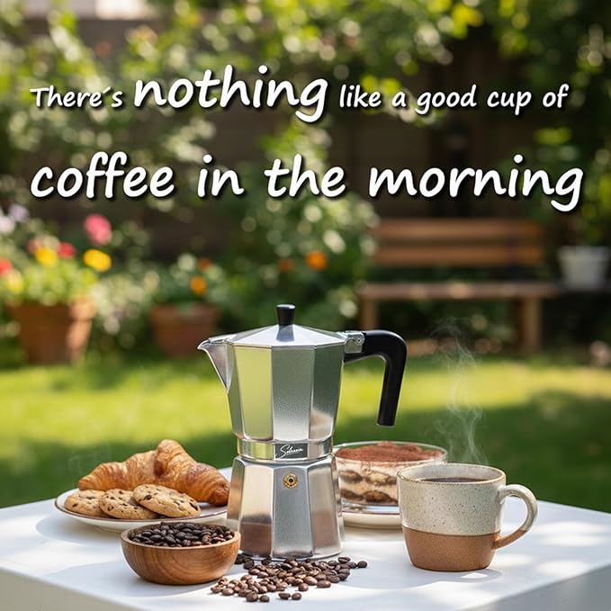 3 Cup Stovetop Espresso Maker Italian Moka Pot, Stove Top Cuban Coffee Maker, Greca Mocha Pot(Basic, 5 oz/150ml)