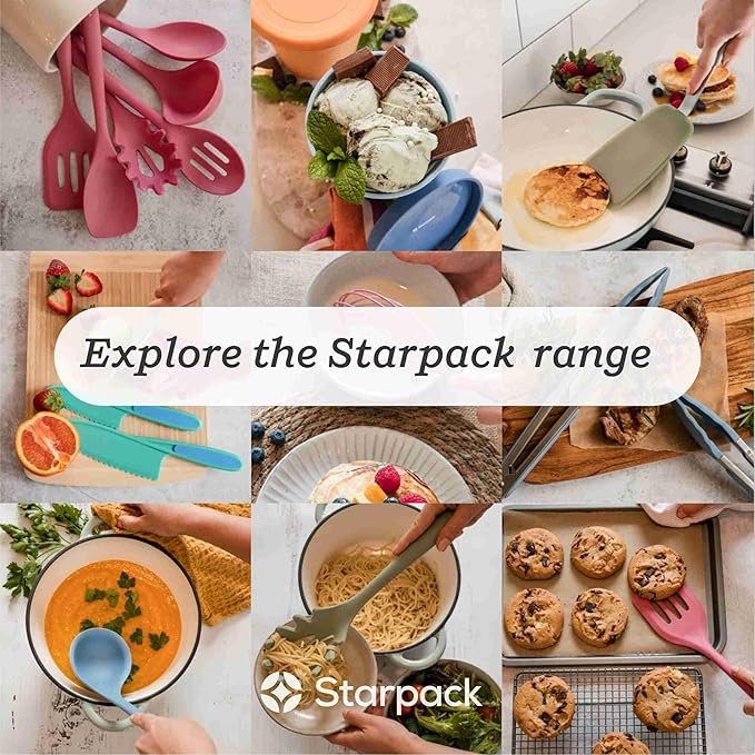 StarPack 'Scrape & Stir' Silicone Spatula Set (4 Pcs) - Heat Resistant Spatula Set 600°F - Food Grade Kitchen Spatulas - Nonstick Silicone Baking & Cooking Spatulas - Rubber Turner Set for Kitchen Use