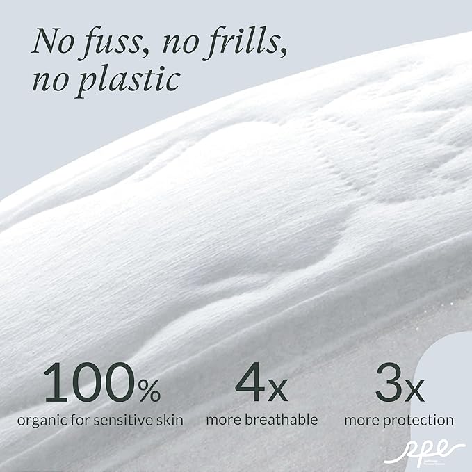 100% Organic Overnight Pads for Women, Ultra Thin Extra Heavy Flow Sanitary Pads with Wings Cotton Menstrual Pad Extra Coverage Period Pad Super Absorbency Feminine (Overnight, Size 5, 12 Ct)