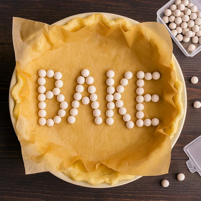 Mrs. Anderson's Baking Ceramic Pie Crust Weights, 135 Count, Natural Stoneware, For Blind Baking Pie Crusts And Tart Shells With Even Baking Results