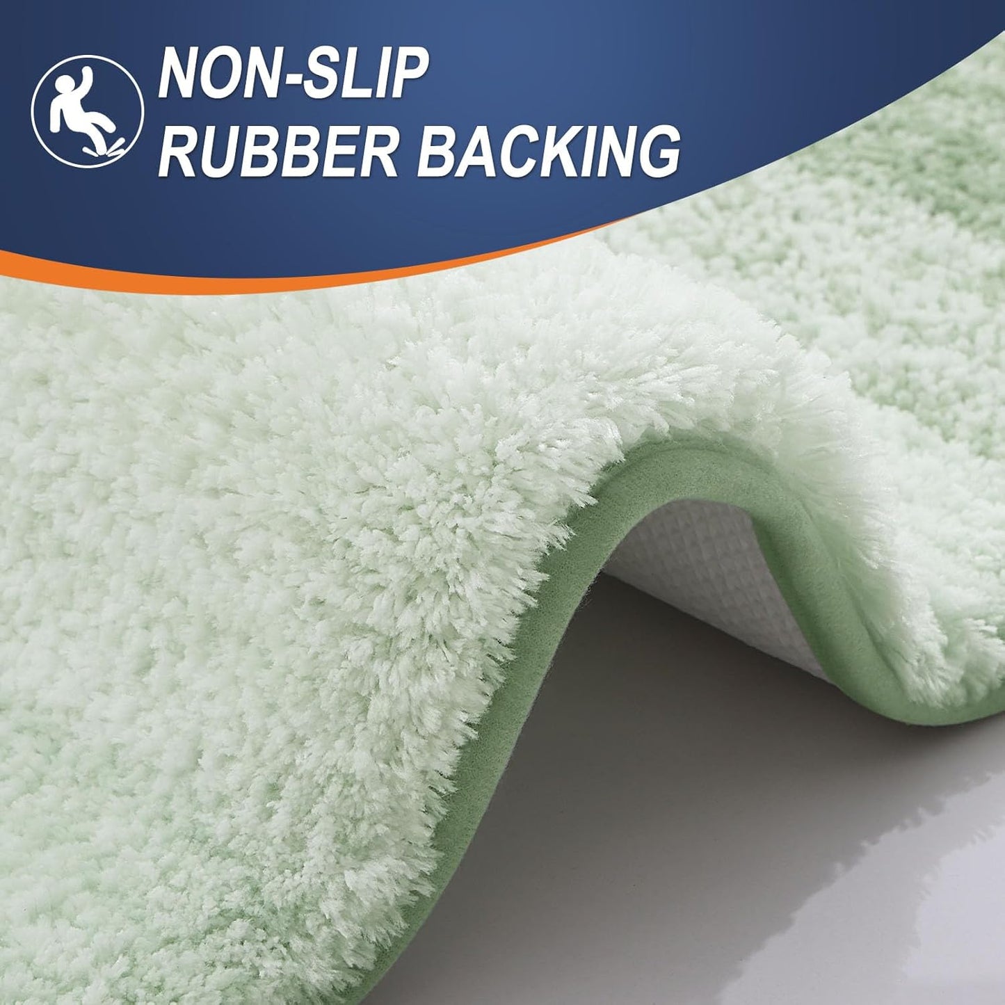 OLANLY Bathroom Runner Rugs 59x20, Extra Soft Absorbent Microfiber Bath Rugs, Rubber Backing, Quick Dry, Washable Bath Mats for Bathroom Floor, Tub and Shower, Home Decor Accessories, Sage Green