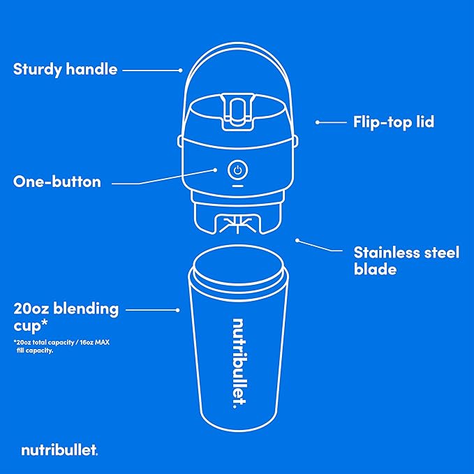 nutribullet Flip Portable Blender with Insulated Cup, Lavender, NBPB50350LAV