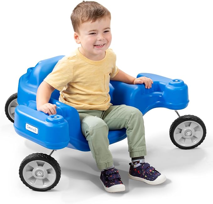 Simplay3 Galaxy Glider Ride-On Toy for Toddlers and Kids Ages 1-1/2 to 5 Years, 360-Degree Spinning Sensory Riding Toy for Kids, Blue