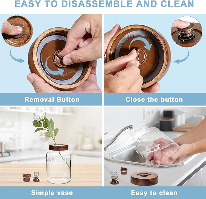 Glass Spice Jars Seasoning Containers Small Glass Jars with Lids Airtight Food Storage Canister for Kitchen Pantry Sugar Tea Coffee Bean Nuts Cookies Herbs Salt (60oz(1800ml)*1 pack)