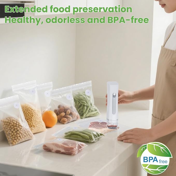 Reusable Vacuum Seal Bags, BPA-Free Food-Grade, Leakproof & Odor-Resistant, Freezer & Microwave Safe, Heavy-Duty Clear Bags for Meat, Seafood, Snacks, Dry Goods, 30 Pack (8.27" x 8.66")