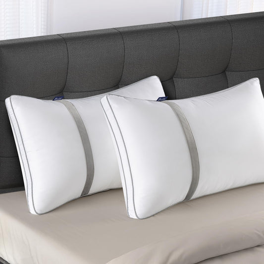 BedStory Pillows for Sleeping 2 Pack, Hotel Quality Bed Pillow King Size, Down Alternative Pillows with Ultra Soft Fiber Fill, Good for Back and Side Sleepers