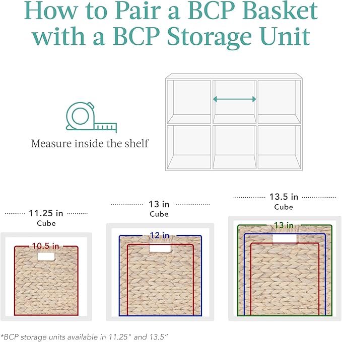 Best Choice Products 12x12in Hyacinth Baskets, Rustic Set Of 5 Multipurpose Collapsible Storage Organizer, Handwoven Laundry Totes for Bedroom, Living Room, Shelves w/Inserts - Natural