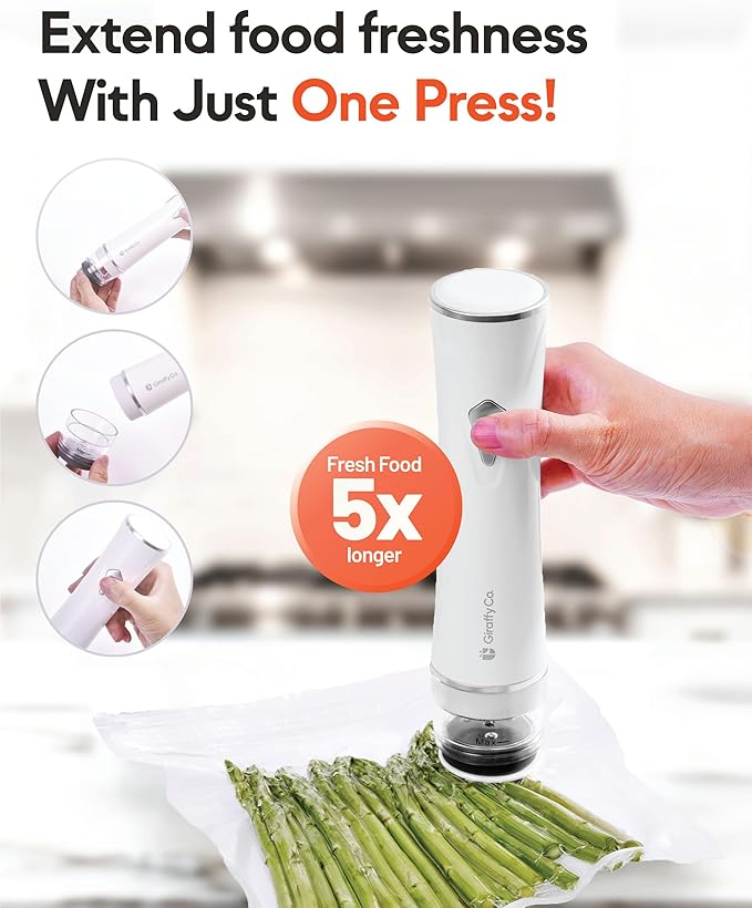 Reusable Vacuum Sealer Bags for Food, XL 10 Pack (33 x 38 cm / 13 x 15 in) – BPA‐Free, Leak‐Proof Zip Bags with Air Valve, Freezer & Sous Vide Safe, Works with Handheld Sealers