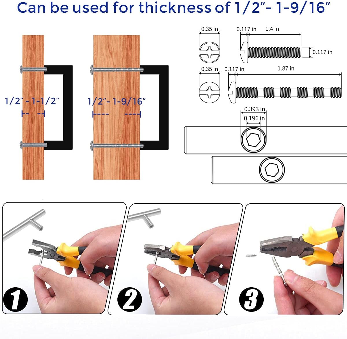 Ravinte 50 Pack Solid 3-3/4 Inch Center to Center Slim Square Bar Drawer Handles Kitchen Cabinet Handles Black Drawer Pulls Kitchen Cabinet Hardware Kitchen Handles Matte Black Cabinet Pulls
